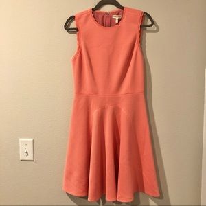 Rebecca Taylor Scalloped Edge Orange Mini Dress